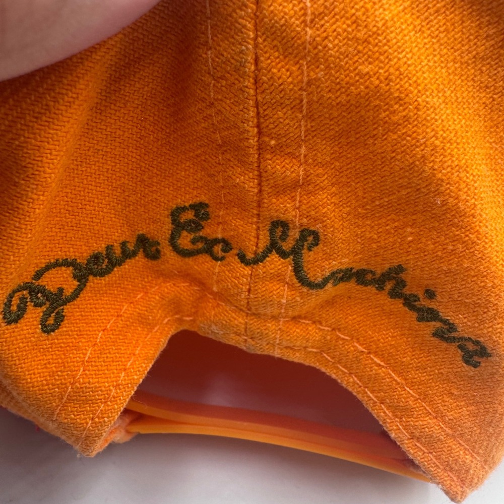 Deus Ex Machina Orange Snapback Hat Motorcycle Parts & Service Logo Cap - Picture 3 of 8